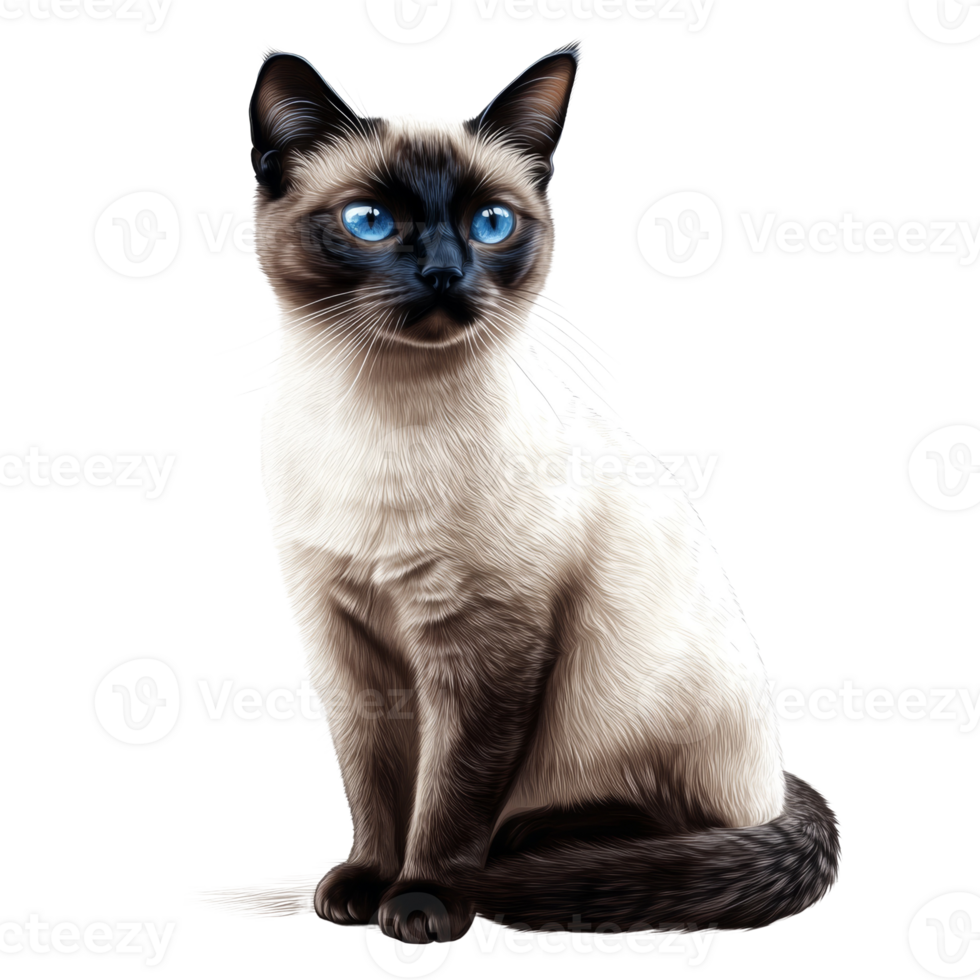 A Beautiful Siamese Cat Sitting Gracefully png