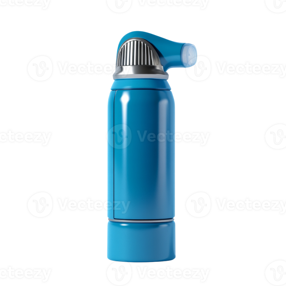 A Blue Cylindrical Medical Inhaler Device png