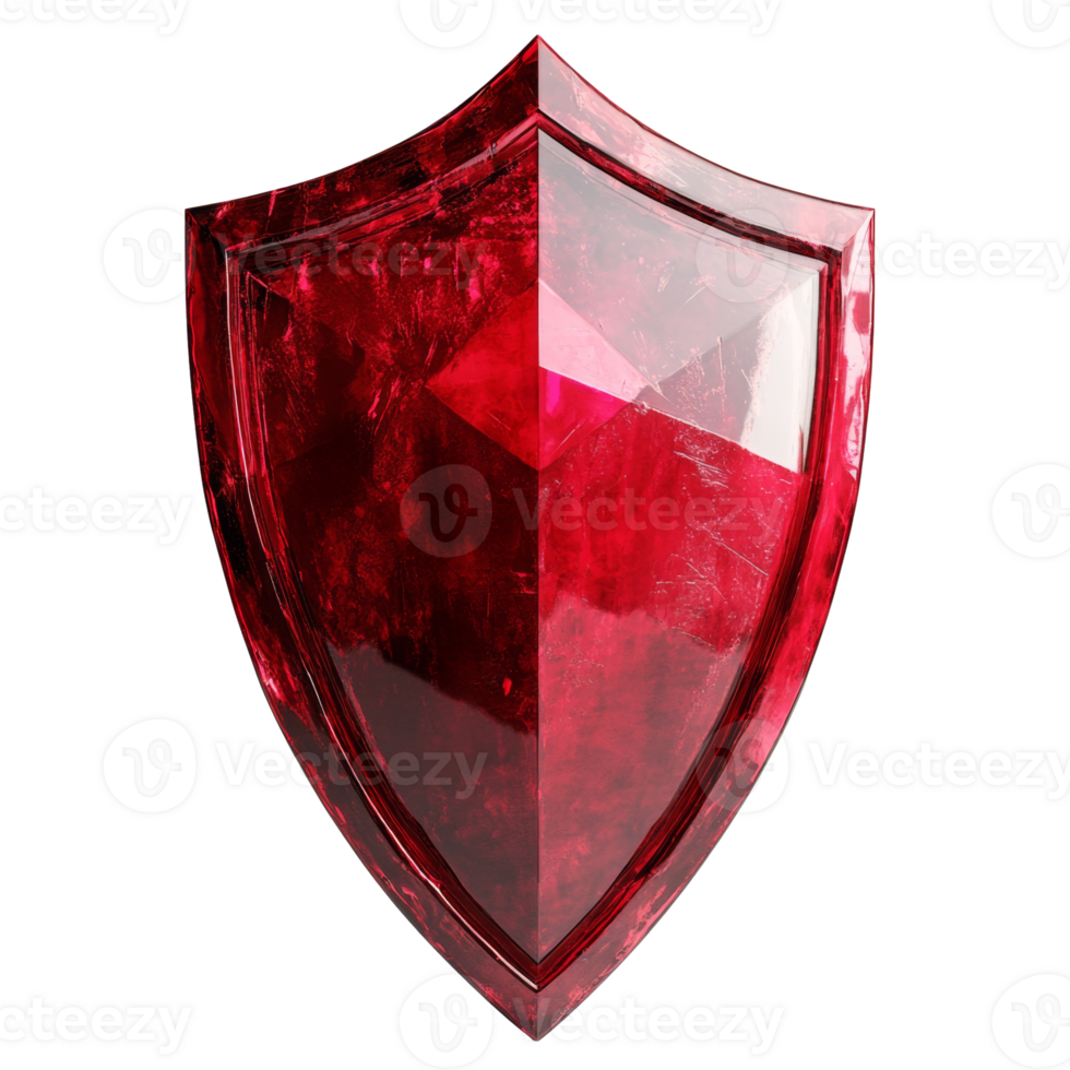 A Ruby Gemstone Shield Gleaming Darkly png