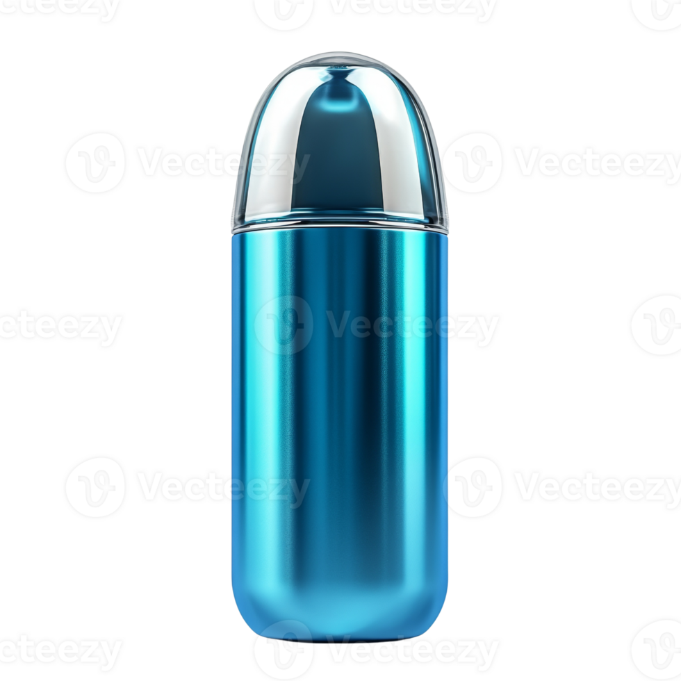 Sleek Blue Container With Domed Transparent Lid png