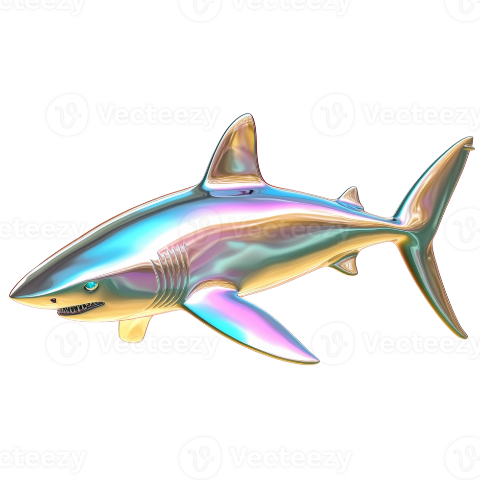 Iridescent Shark Artistic Digital Rendering png