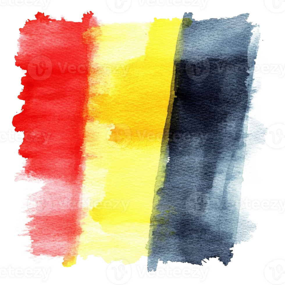 Abstract Watercolor Painting Red Yellow Blue png
