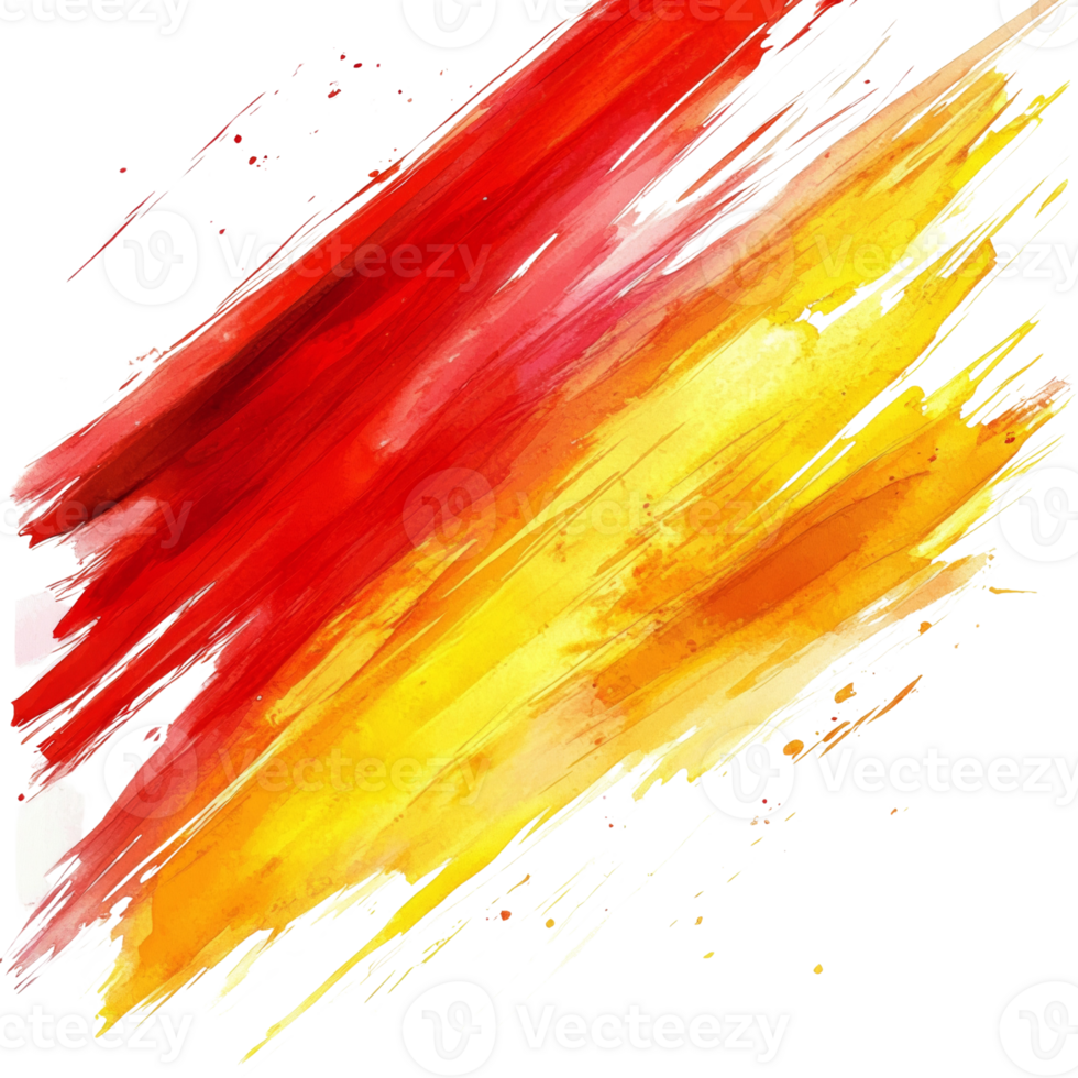 Abstract Red And Yellow Watercolor Paint Strokes png