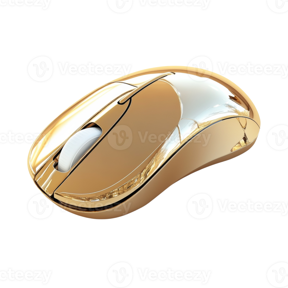 A Shiny Gold Wireless Computer Mouse Device png