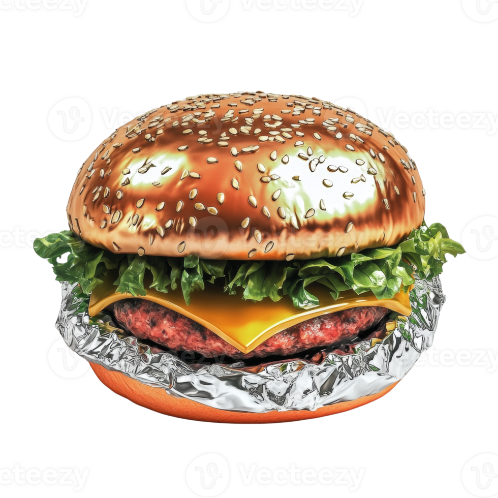 Golden Delicious Burger Wrapped In Foil png