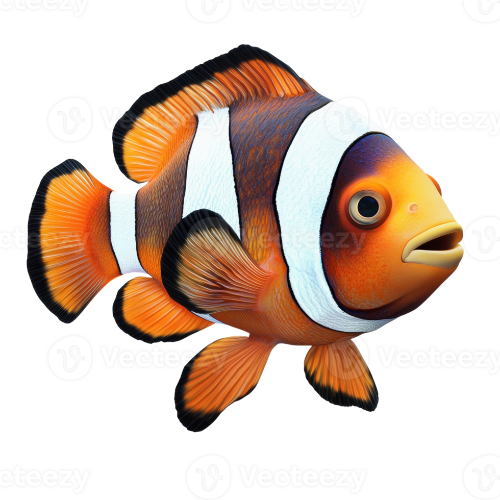 A Vibrant Ocellaris Clownfish Swims Against A Black Background png