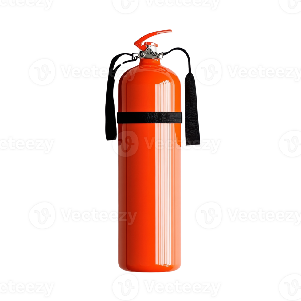 An Orange Portable Fire Extinguisher With Straps png