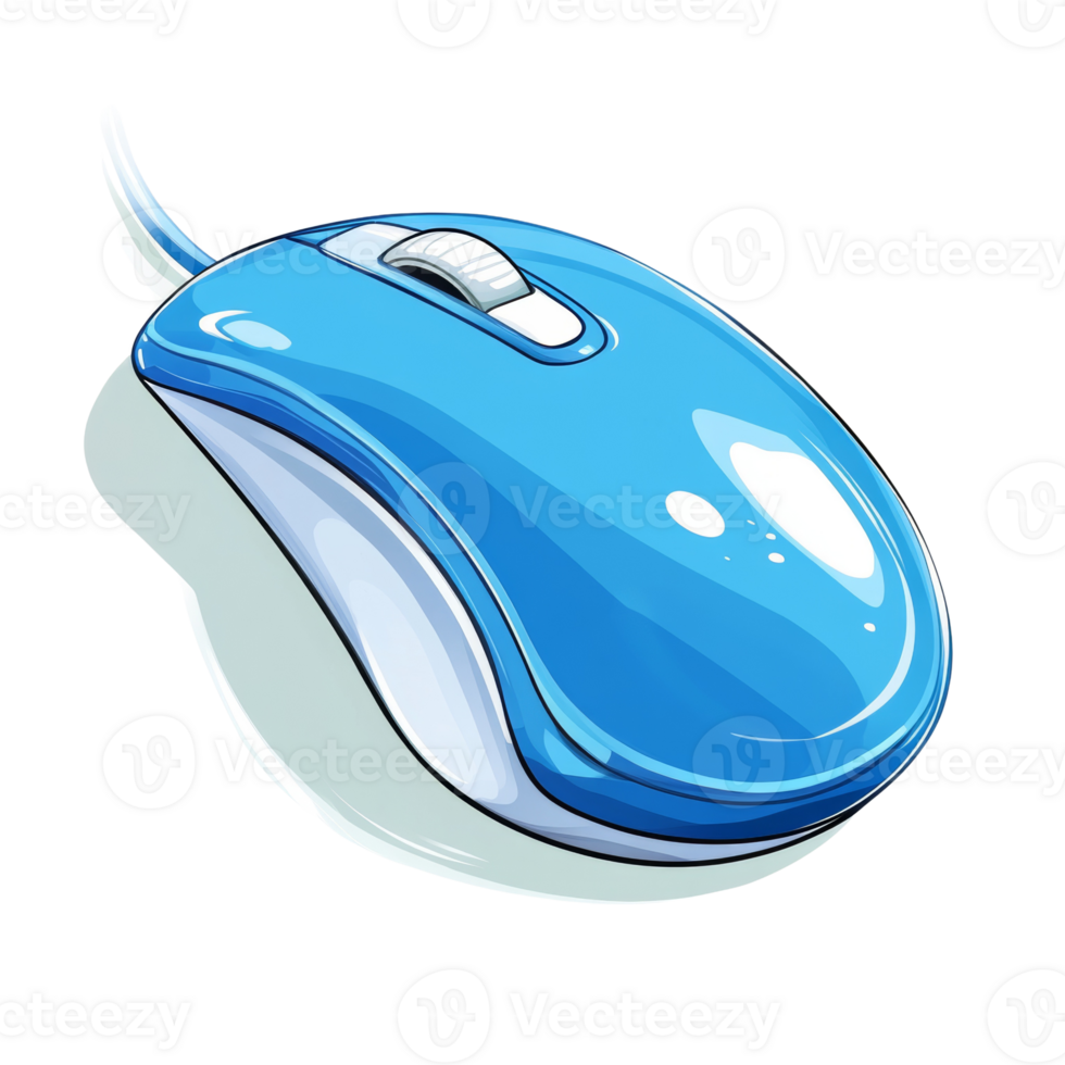 A Sleek Blue Computer Mouse Design Illustration png
