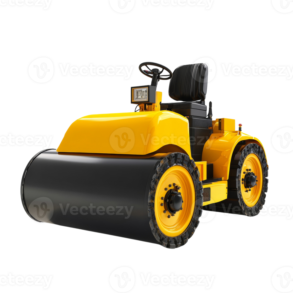 A Yellow And Black Small Asphalt Roller Machine png