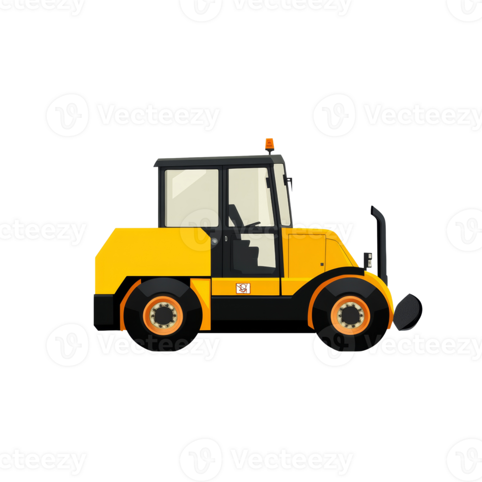 Yellow and Black Small Road Roller Machine png