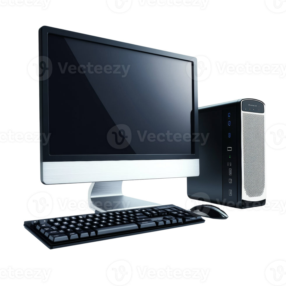 Sleek Modern Desktop Computer System with Keyboard and Mouse png