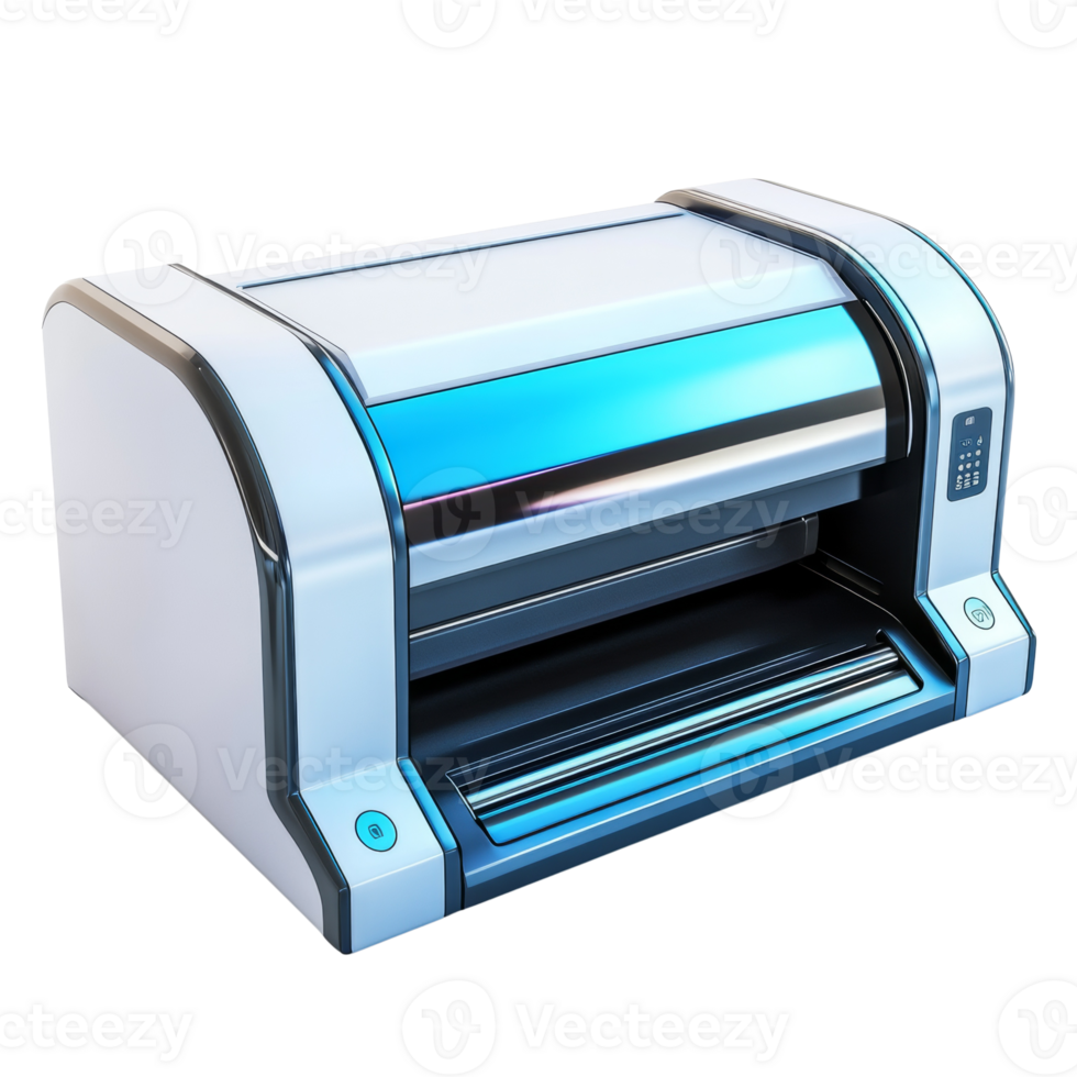 Futuristic White and Blue Office Document Cutter png
