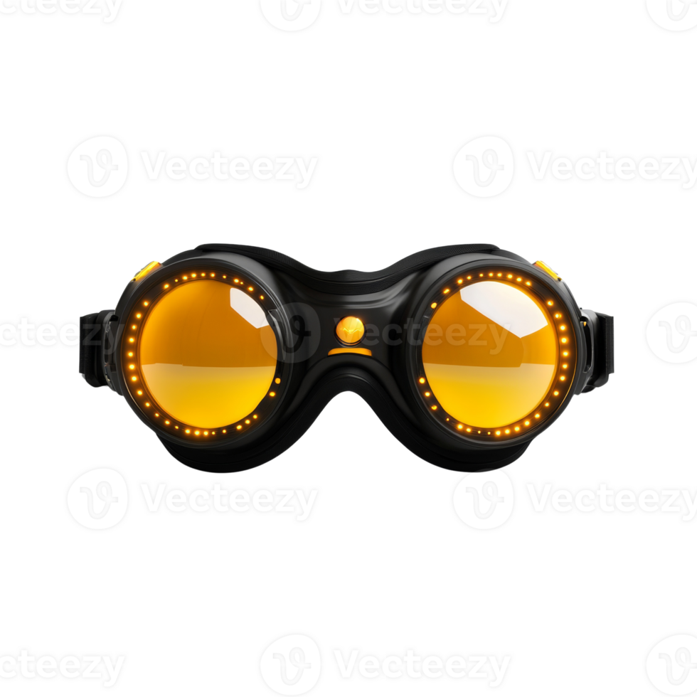Illuminated Black Goggles with Amber Lenses png