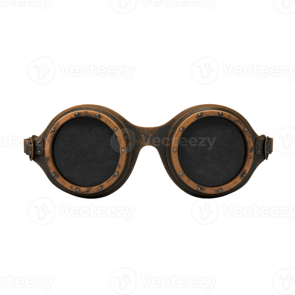 Vintage Steampunk Goggles Round Frame Design png