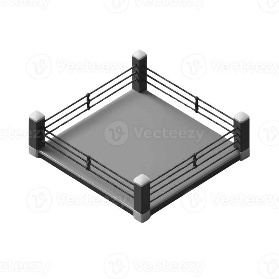 Isometric View Of An Empty Boxing Ring png