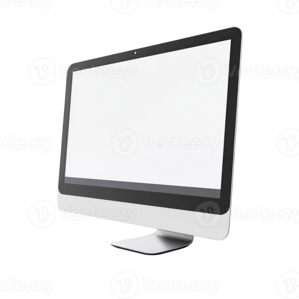 Modern Sleek All In One Desktop Computer Display. cut out png