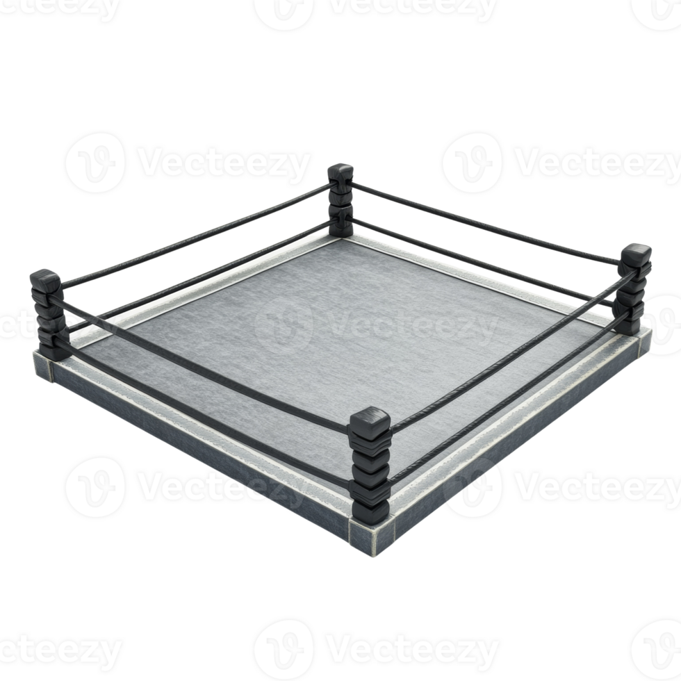 Empty Square Wrestling Ring Isolated On Black Background png