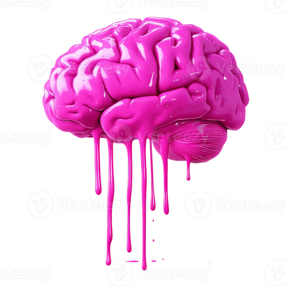 Pink Brain Meltdown Abstract Art Design png