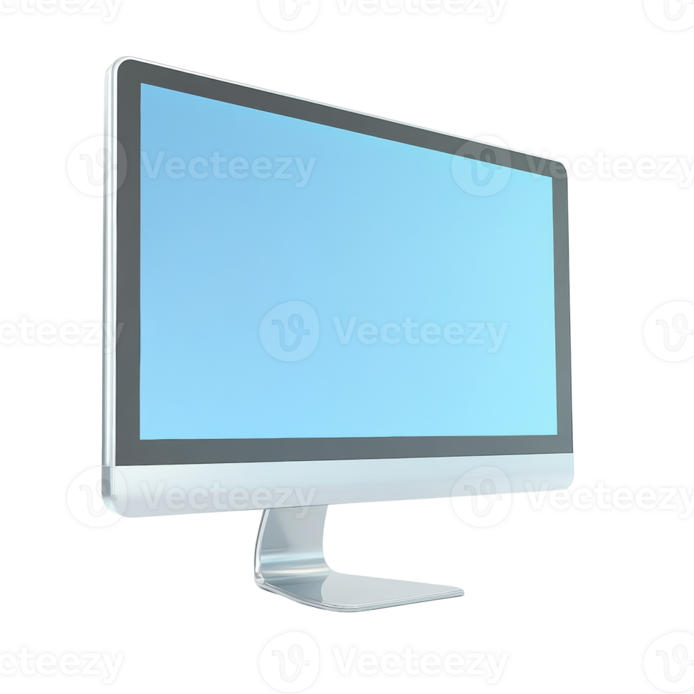 Modern Silver Computer Monitor Display Screen png