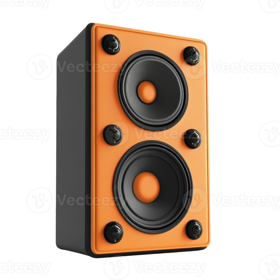 Orange and Black Two Speaker Stereo System png