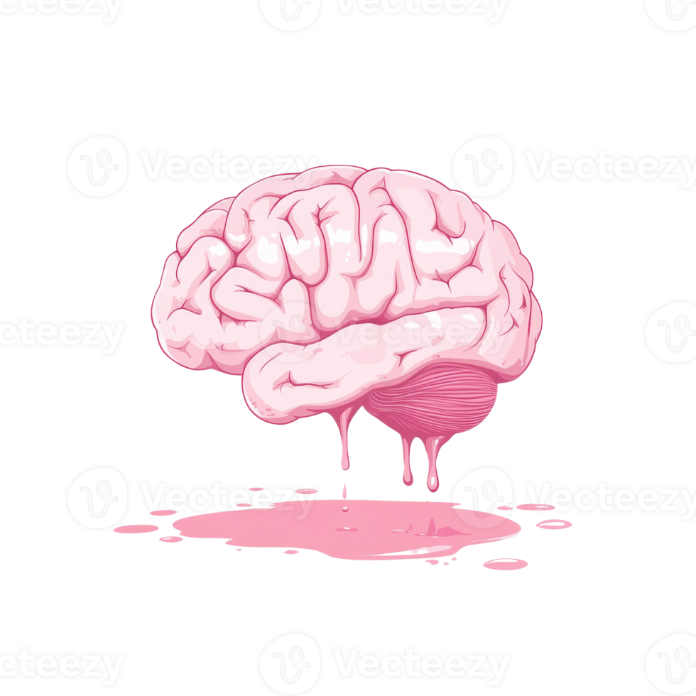 Pink Brain Melting Into A Puddle Of Pink png