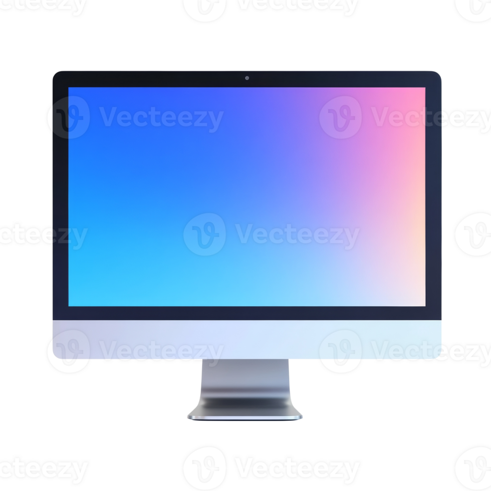 Modern All in One Computer with Gradient Screen png