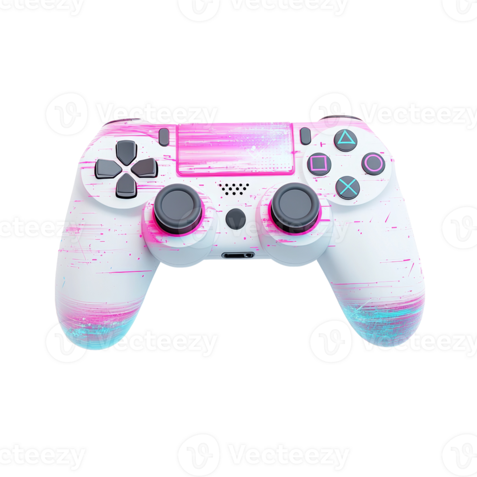 Abstract Pink and White Game Controller Design png