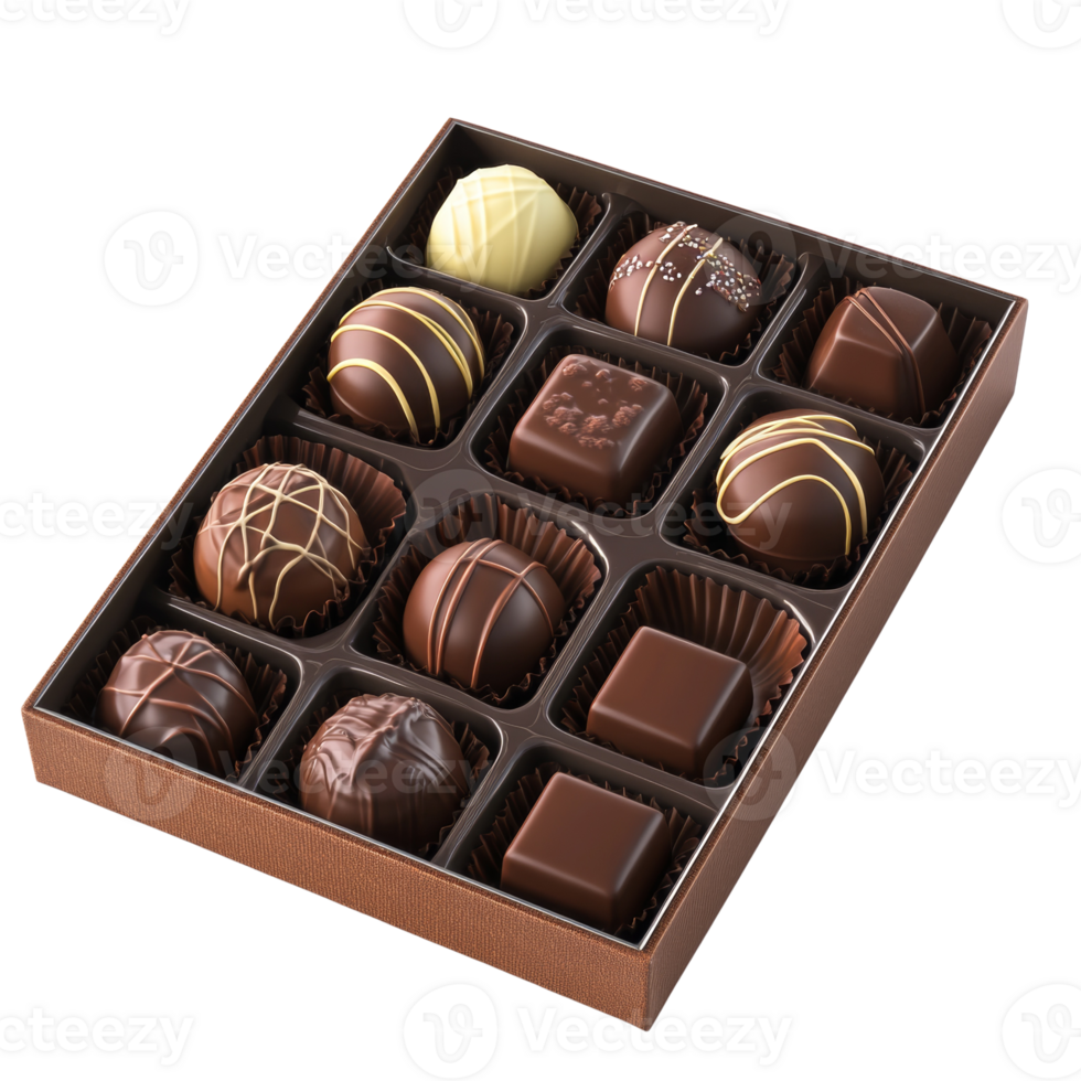 Assorted Chocolate Truffles in an Elegant Box png