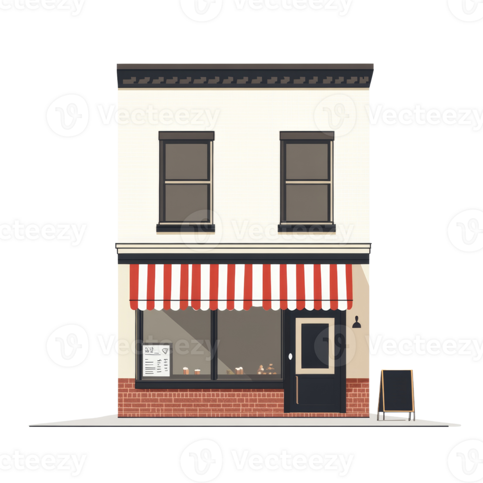 A charming two story storefront bakery building png