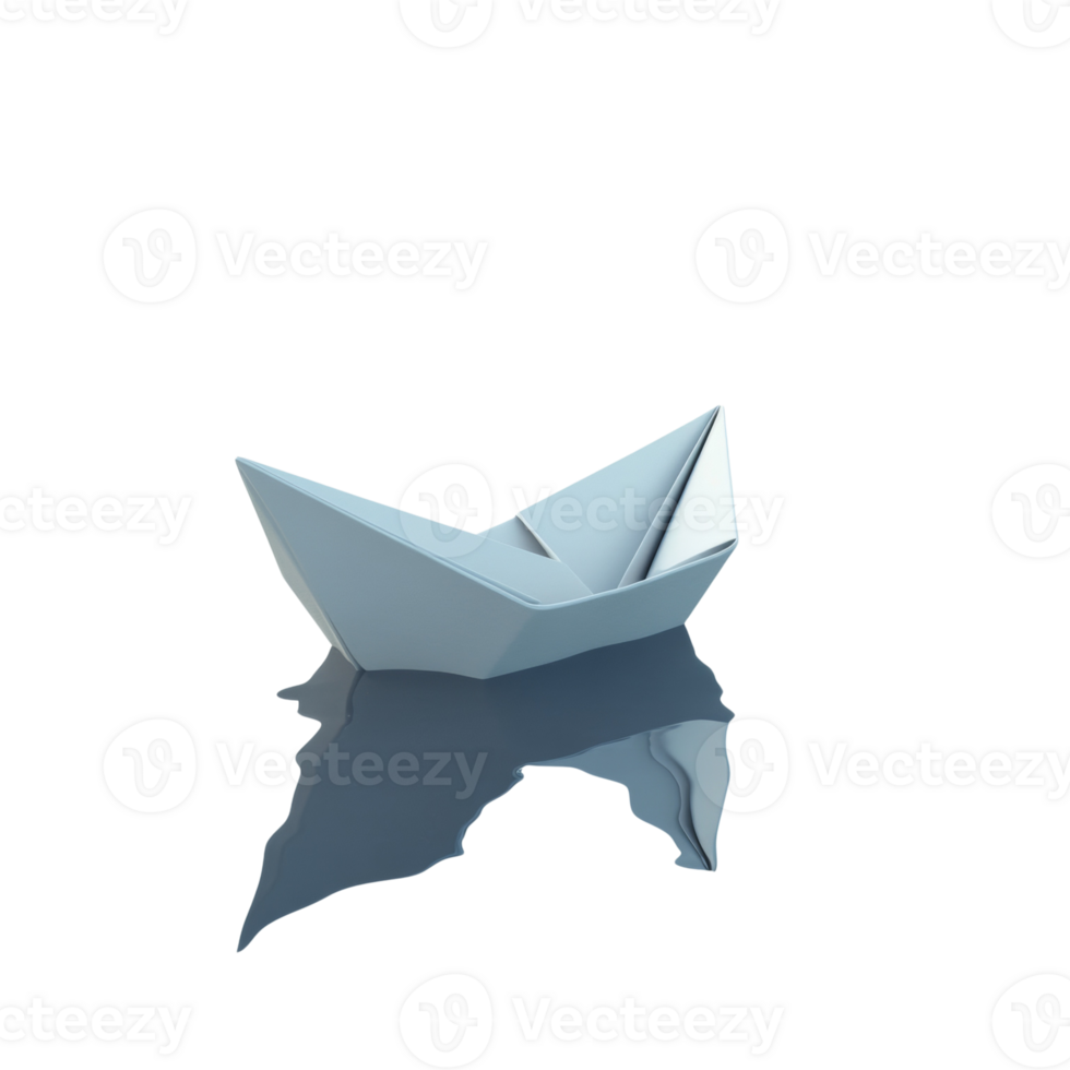 A paper boat floats serenely on calm water png