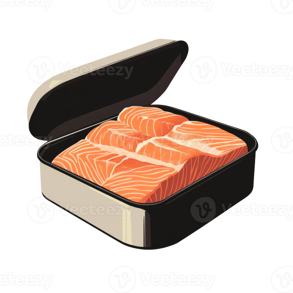 Fresh Salmon Fillets in a Convenient Container png