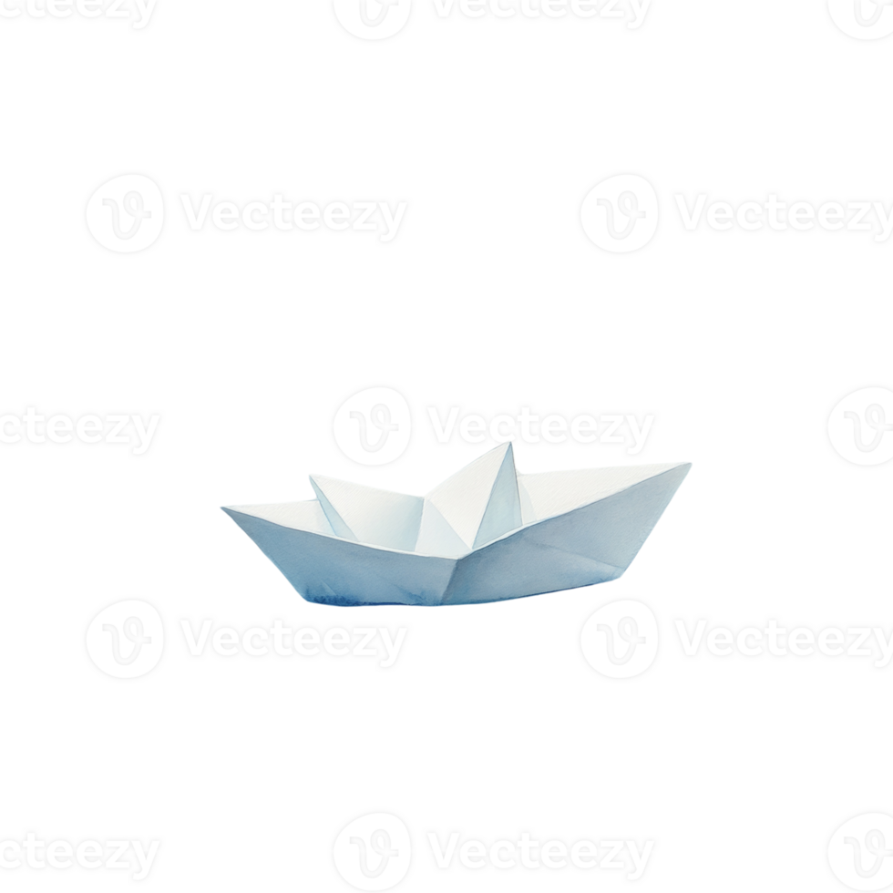 A Light Blue Paper Boat Floats Gently png