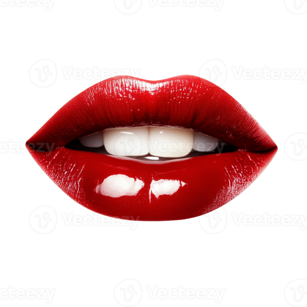 A Closeup Of Red Lips With White Teeth Smiling png