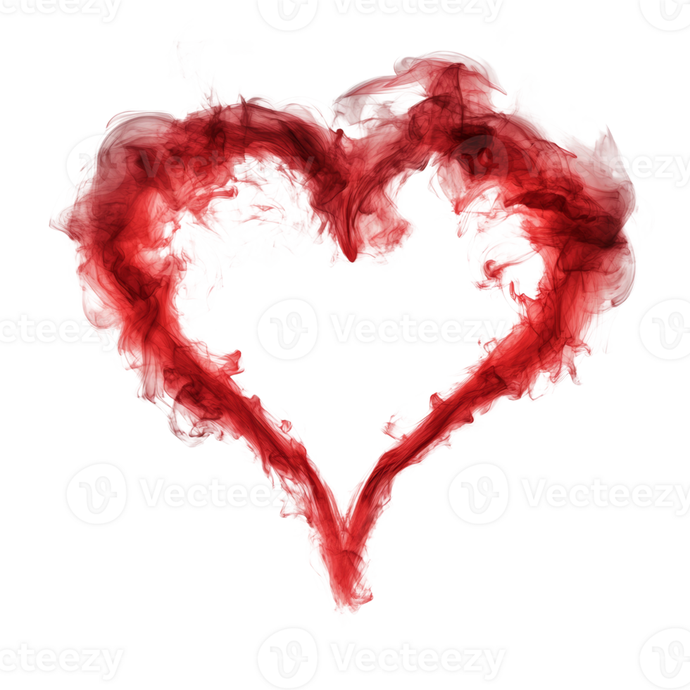 Red Smoke Forms Heart Shape Abstract Design png