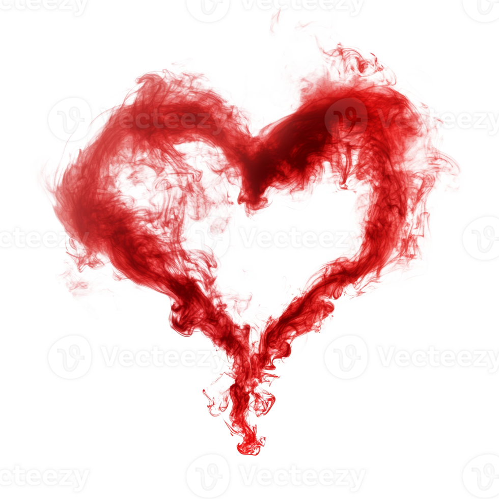 Red Ink Forms Abstract Heart Shape png