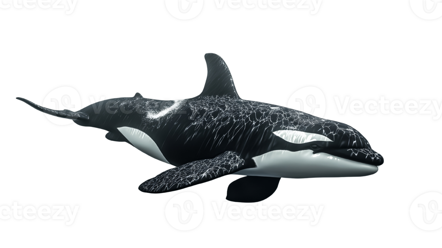 Orca Whale Swimming In Dark Waters png
