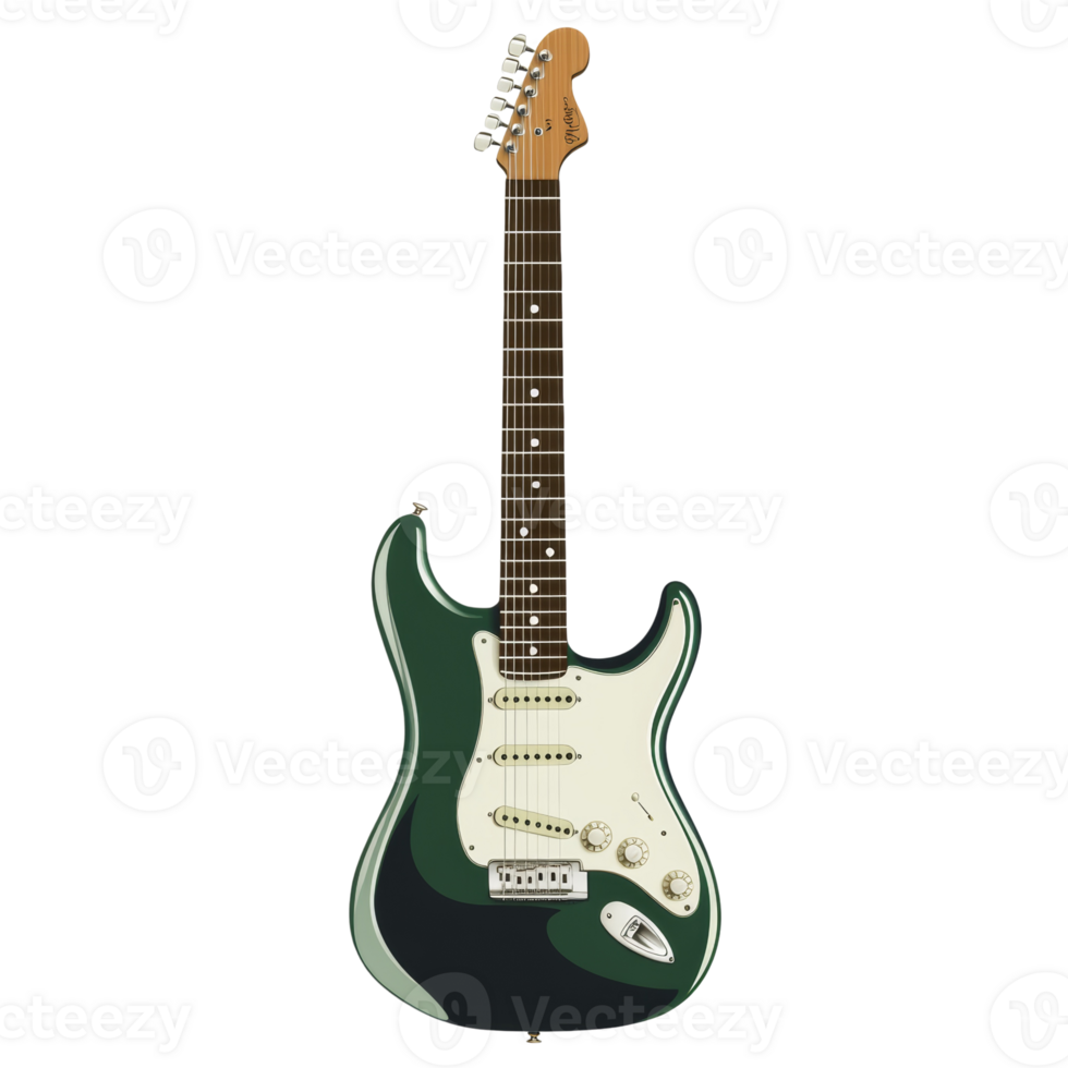 A Dark Green Fender Stratocaster Electric Guitar png