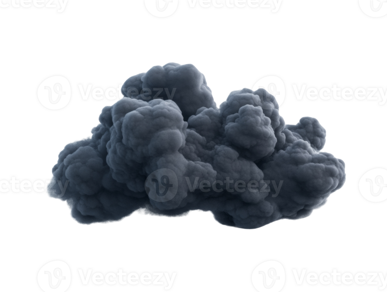 Dark Grey Smoke Cloud Isolated On white Background png