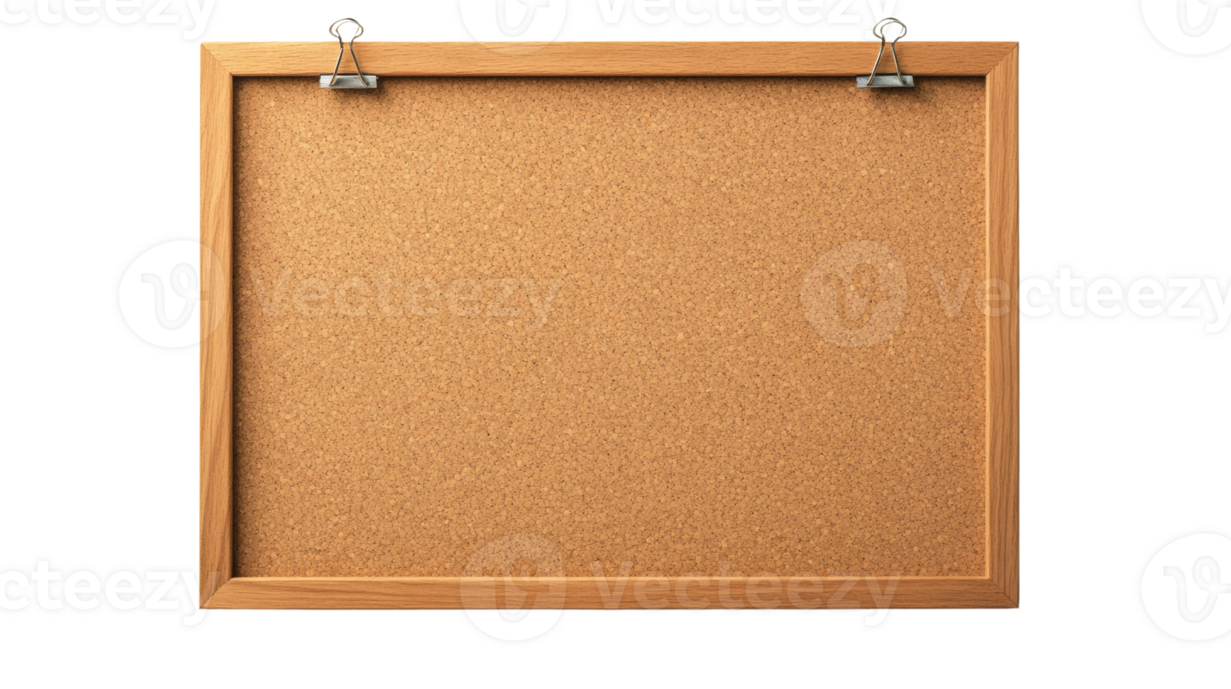 Wooden Framed Corkboard With Clips Ready For Notes png
