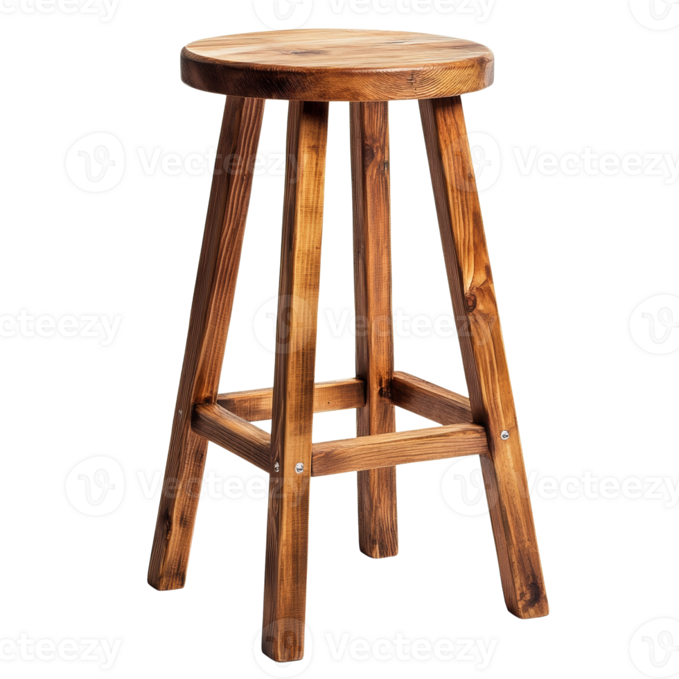 Rustic Wooden Stool Simple Design Home Decor png