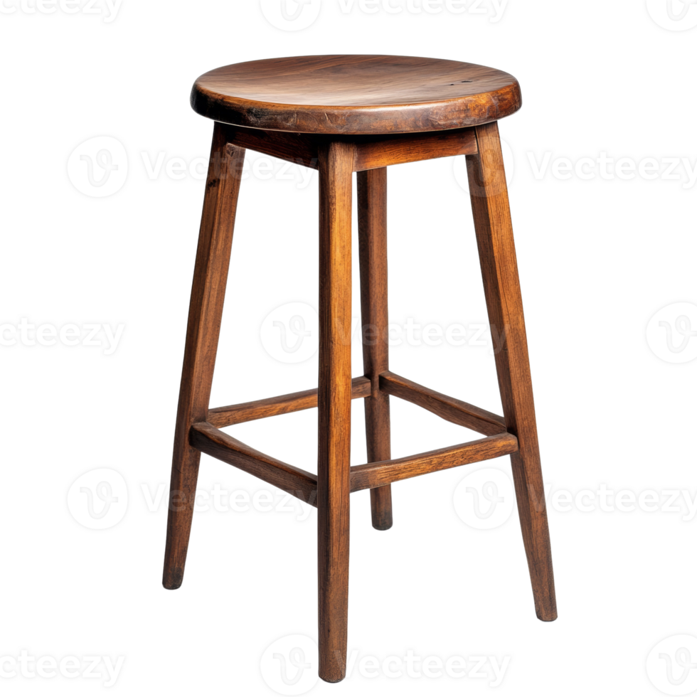 Rustic Wooden Stool Simple Design Classic Style png