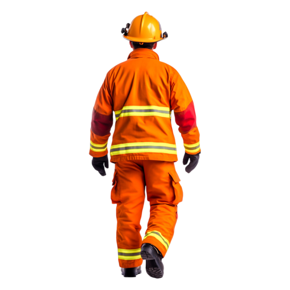Worker in Safety Gear Walking Away from the Camera on png