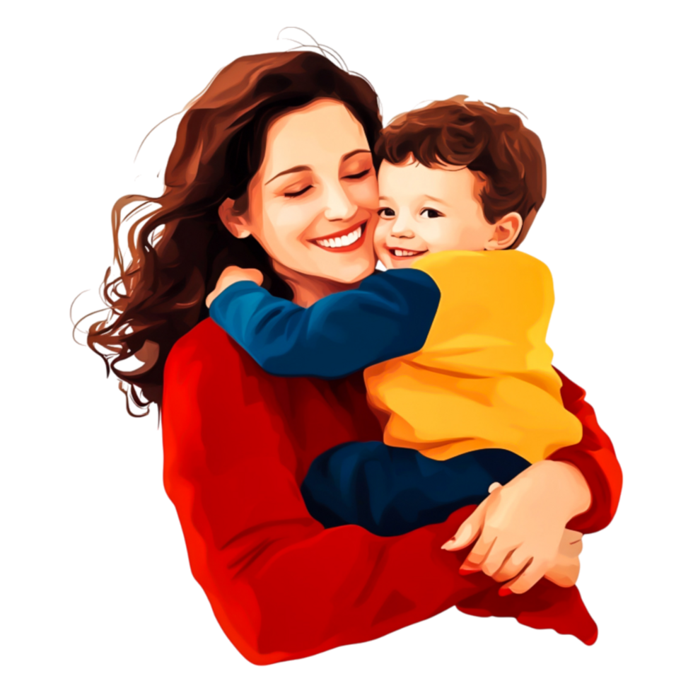 Loving Embrace Between Mother and Child in Bright Setting png