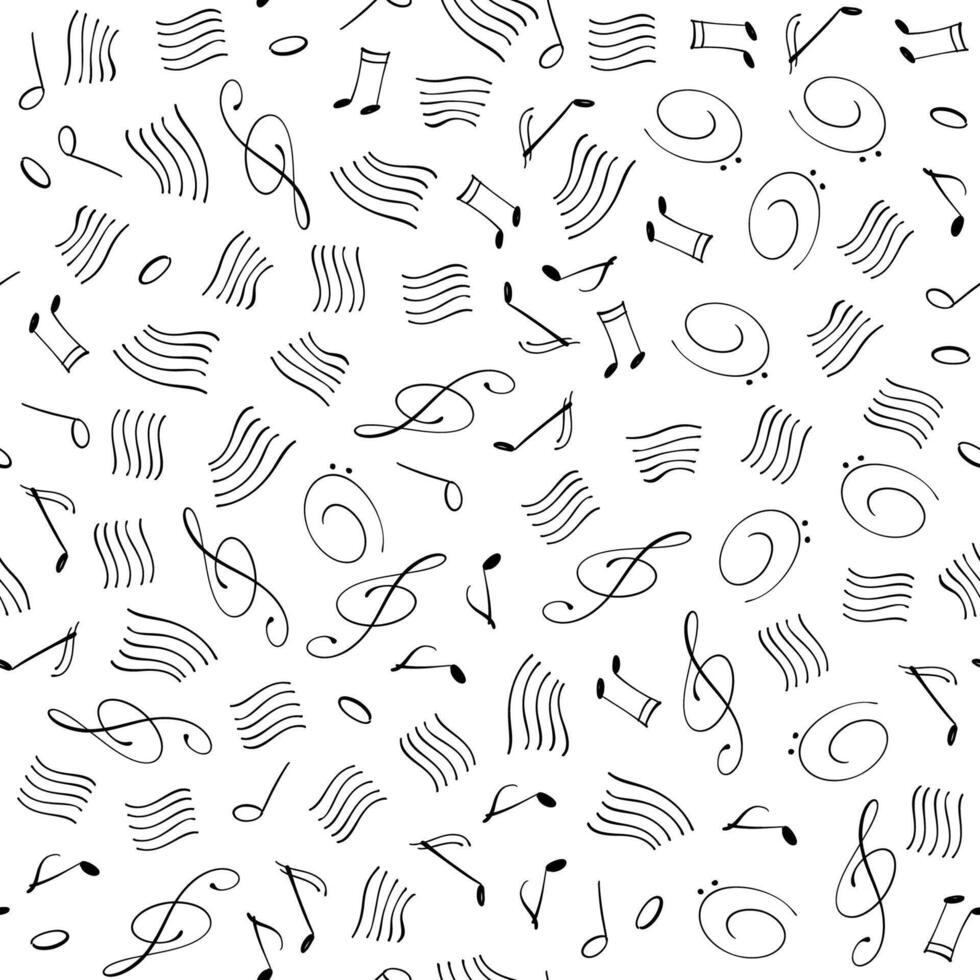 Seamless pattern with musical notes on white background. Melody backdrop. Elegant seamless pattern with musical theme. vector
