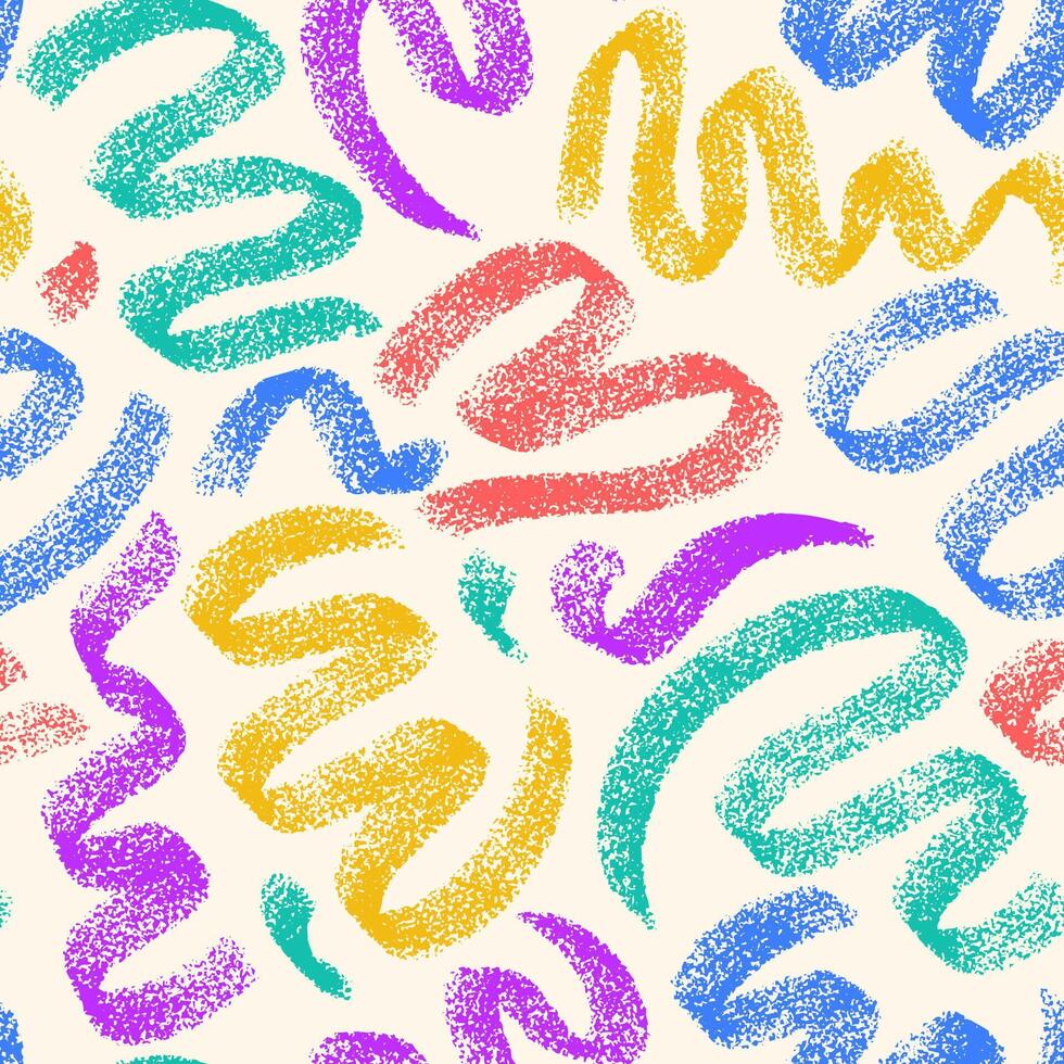 Abstract textured drawn swirl shapes background. seamless pattern with artistic wavy lines. Minimalistic hand drawn backdrop. vector