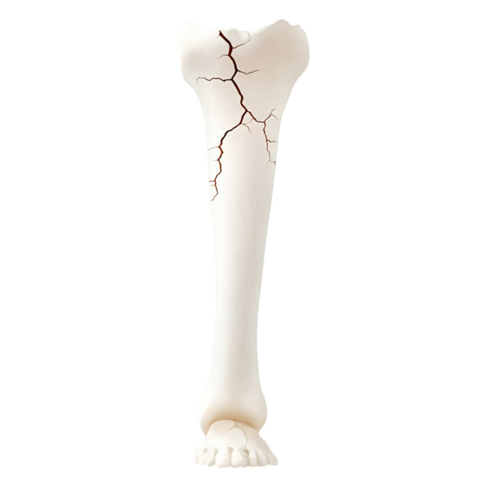 Broken Human Bone with Cracks on png