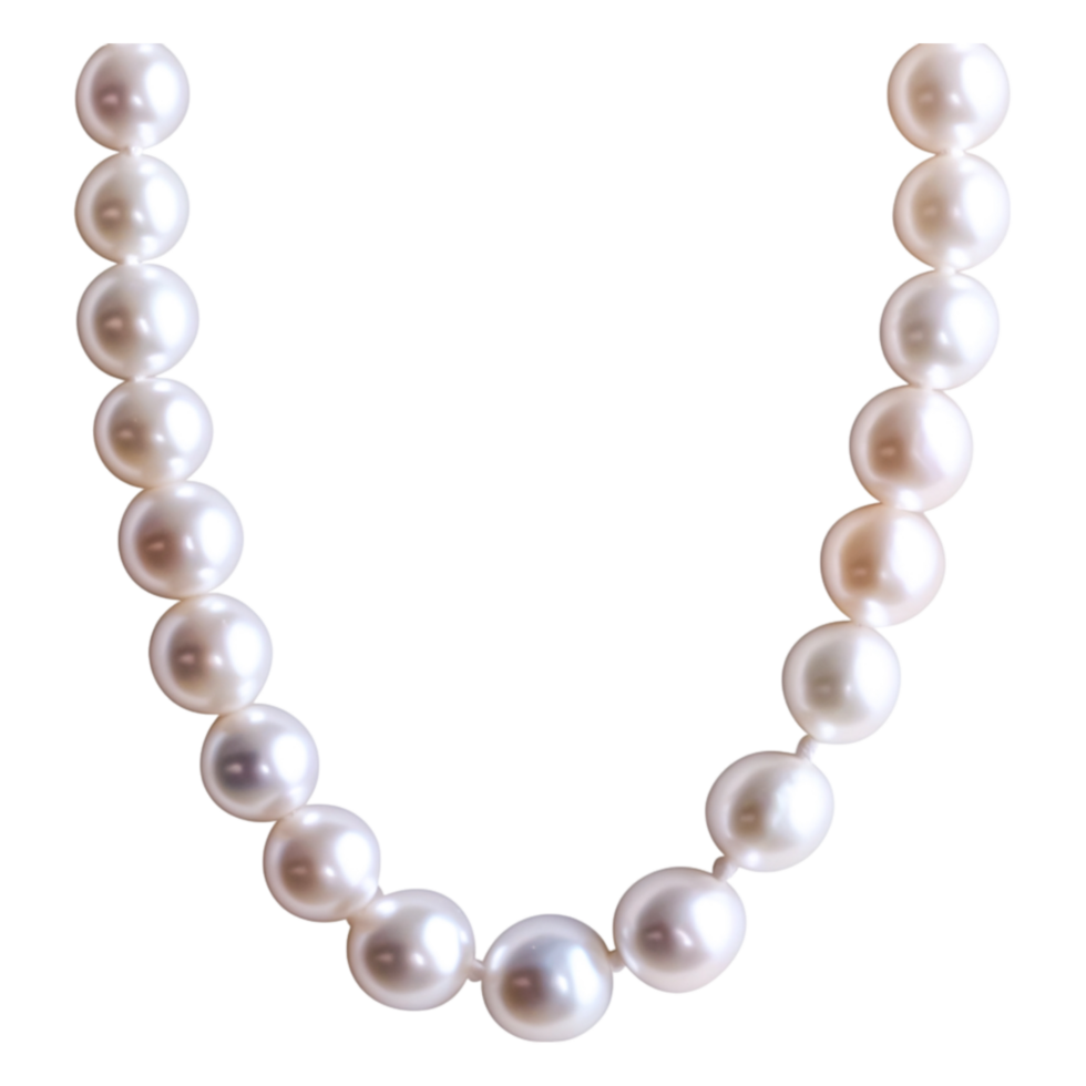 Elegant White Pearl Necklace on Transparent png