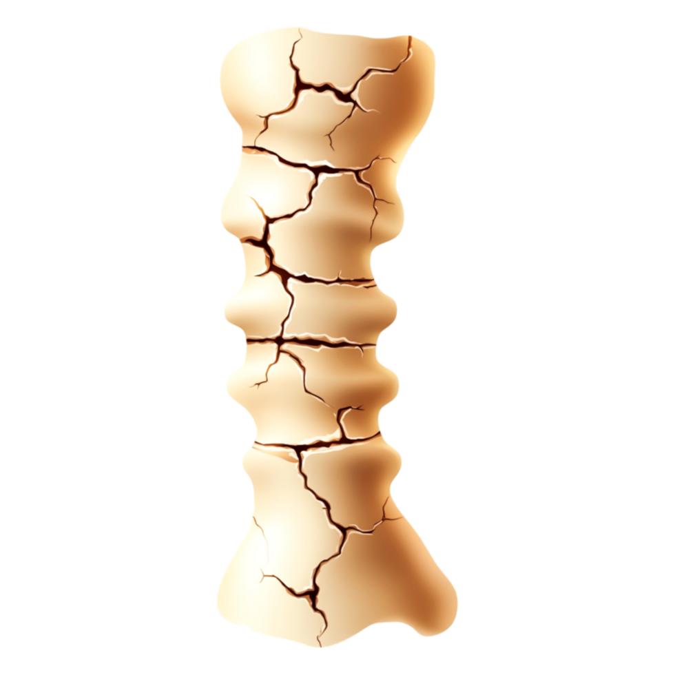 Detailed Illustration of an Cracked Bone Structure png