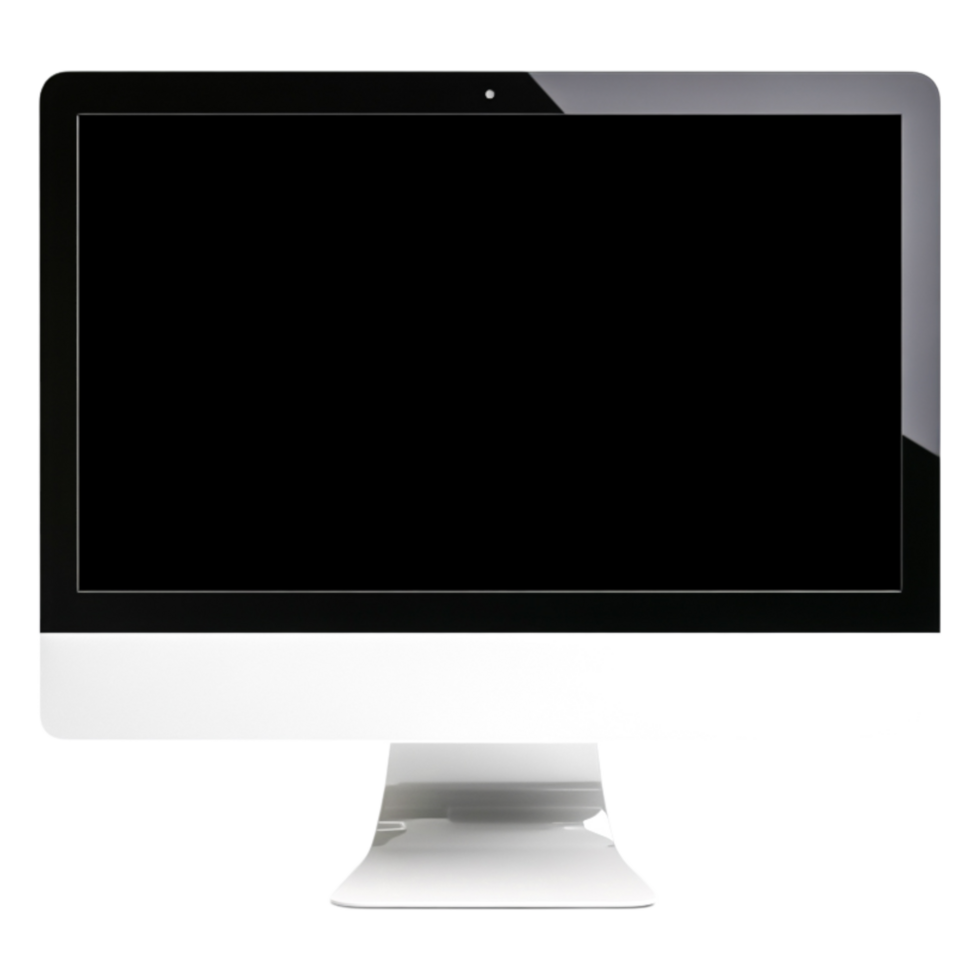 Modern Minimalist Desktop Computer with Blank Screen for Mockups png