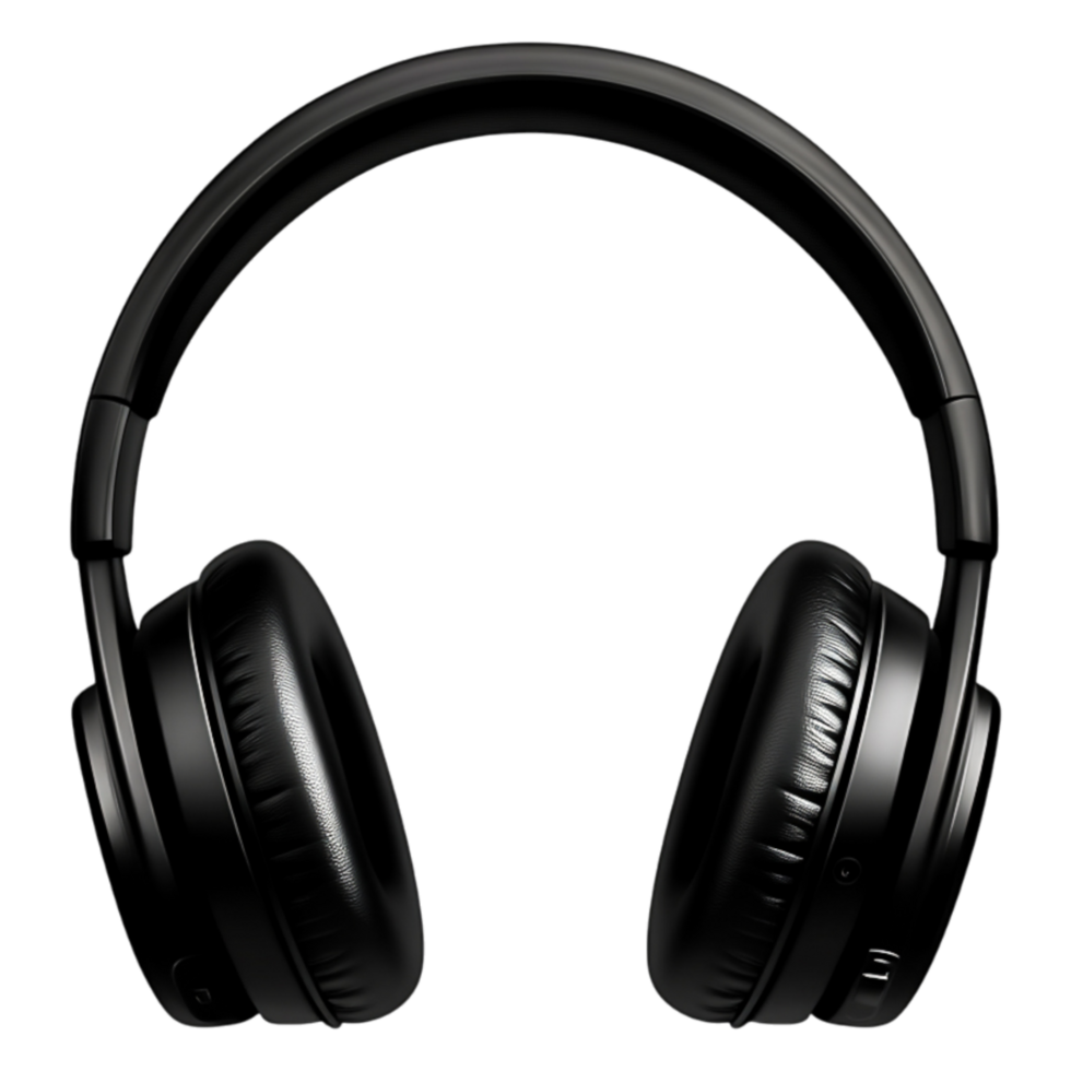 Black Wireless Headphones with Soft Cushions and Modern Design png